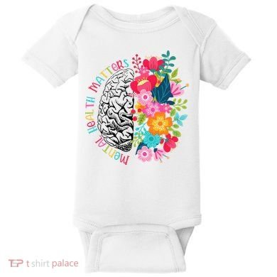 Mental Health Matters Gift Human Brain Illness Awareness Baby Bodysuit