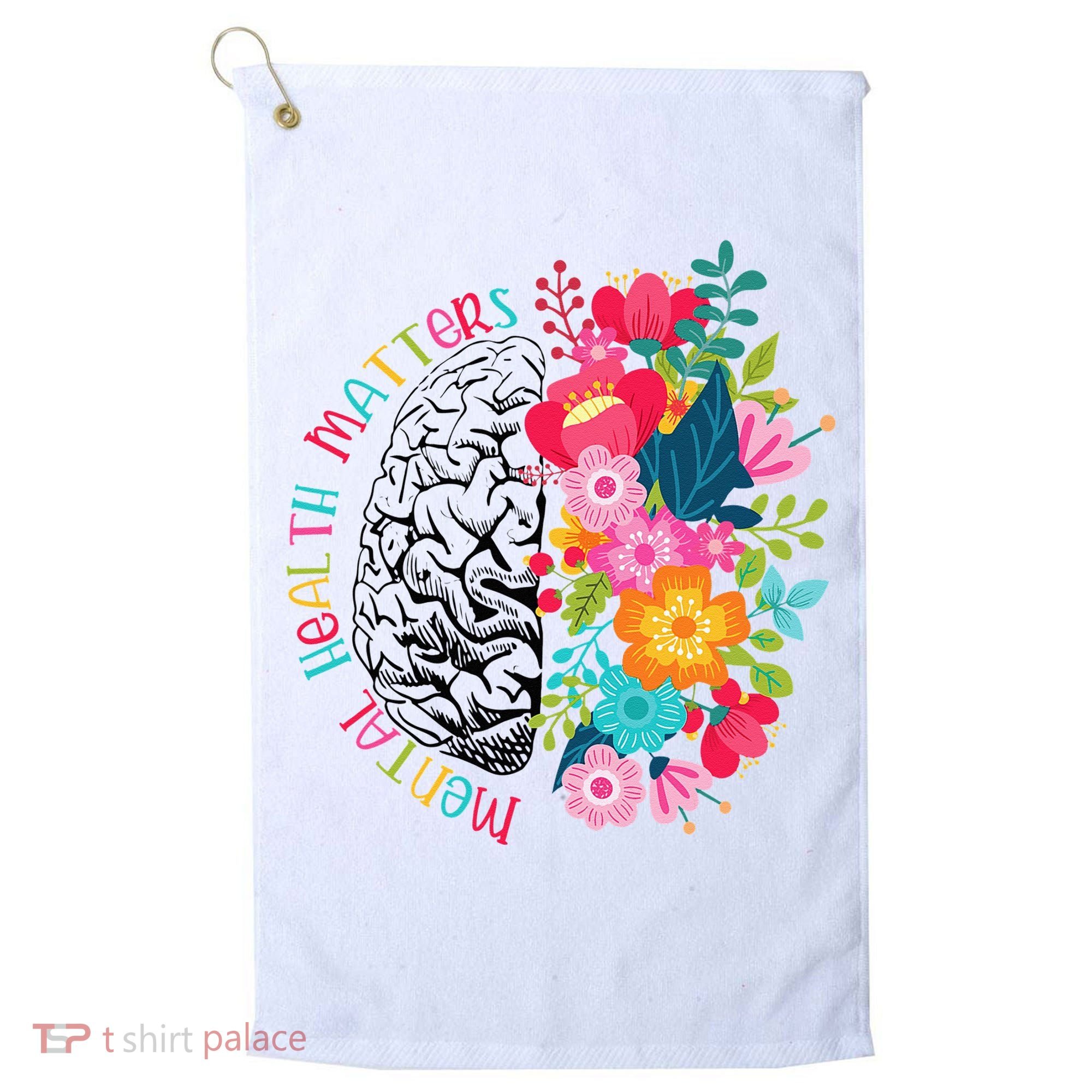 Mental Health Matters Gift Human Brain Illness Awareness Golf Towel
