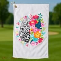 Mental Health Matters Gift Human Brain Illness Awareness Golf Towel thumb 1