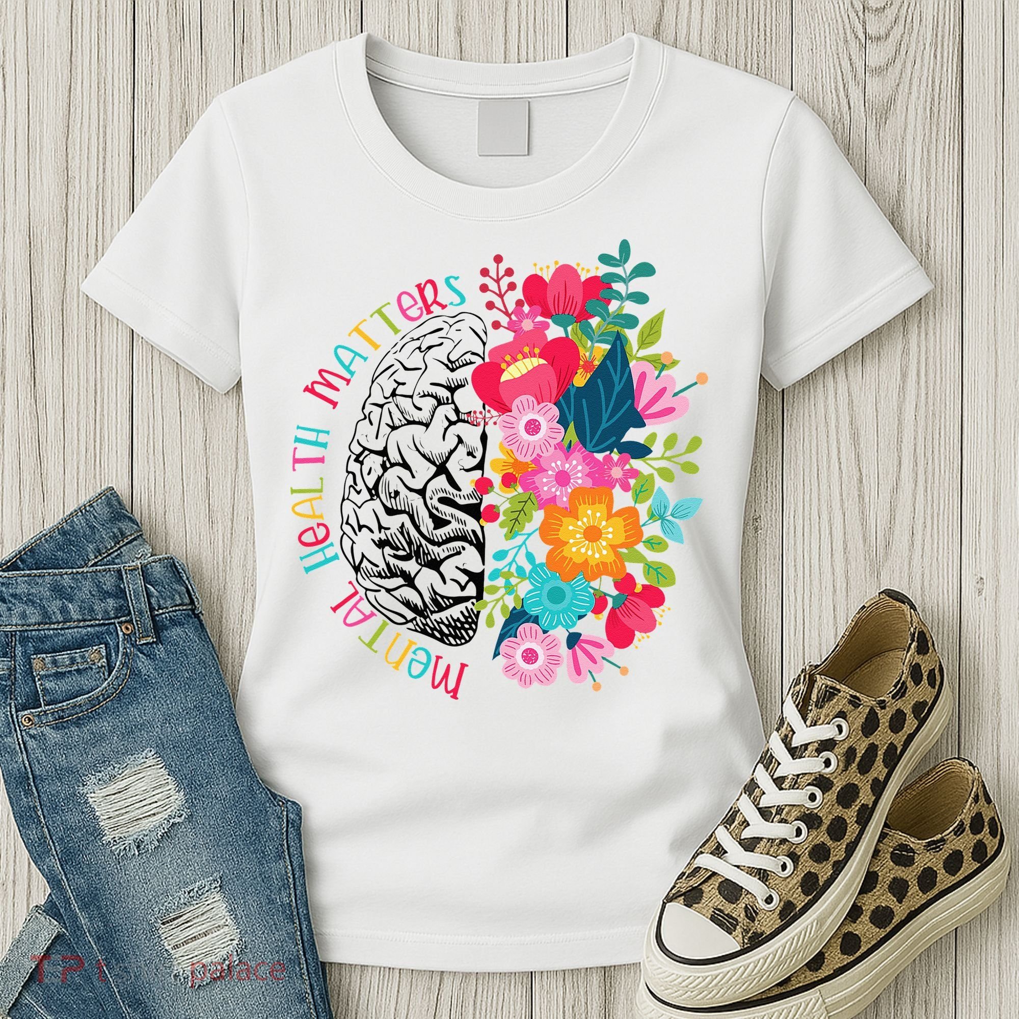 Mental Health Matters Gift Human Brain Illness Awareness Women's T-Shirt