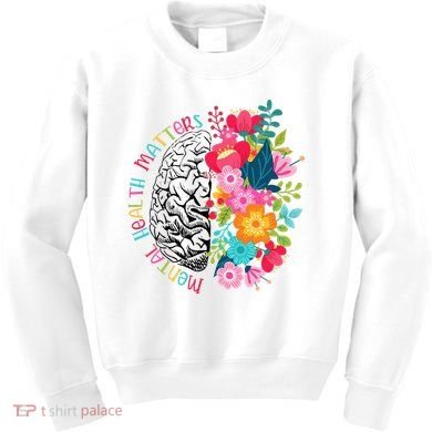 Mental Health Matters Gift Human Brain Illness Awareness Kids Sweatshirt