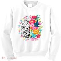 Mental Health Matters Gift Human Brain Illness Awareness Kids Sweatshirt thumb 0