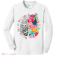 Mental Health Matters Gift Human Brain Illness Awareness Kids Long Sleeve Shirt thumb 0