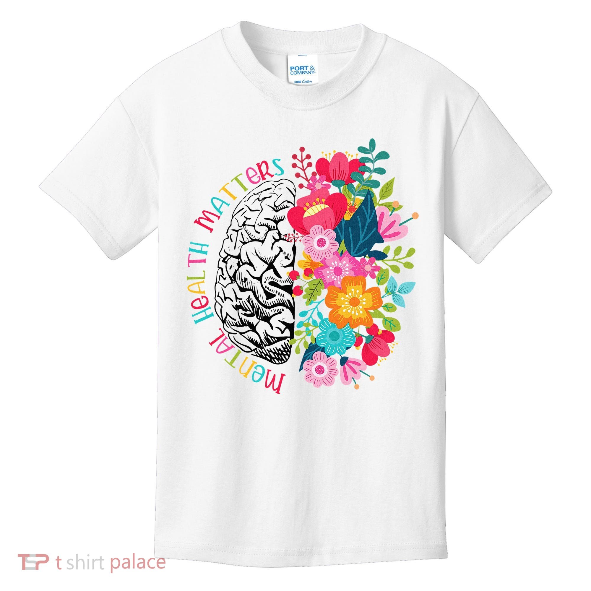 Mental Health Matters Gift Human Brain Illness Awareness Kids T-Shirt