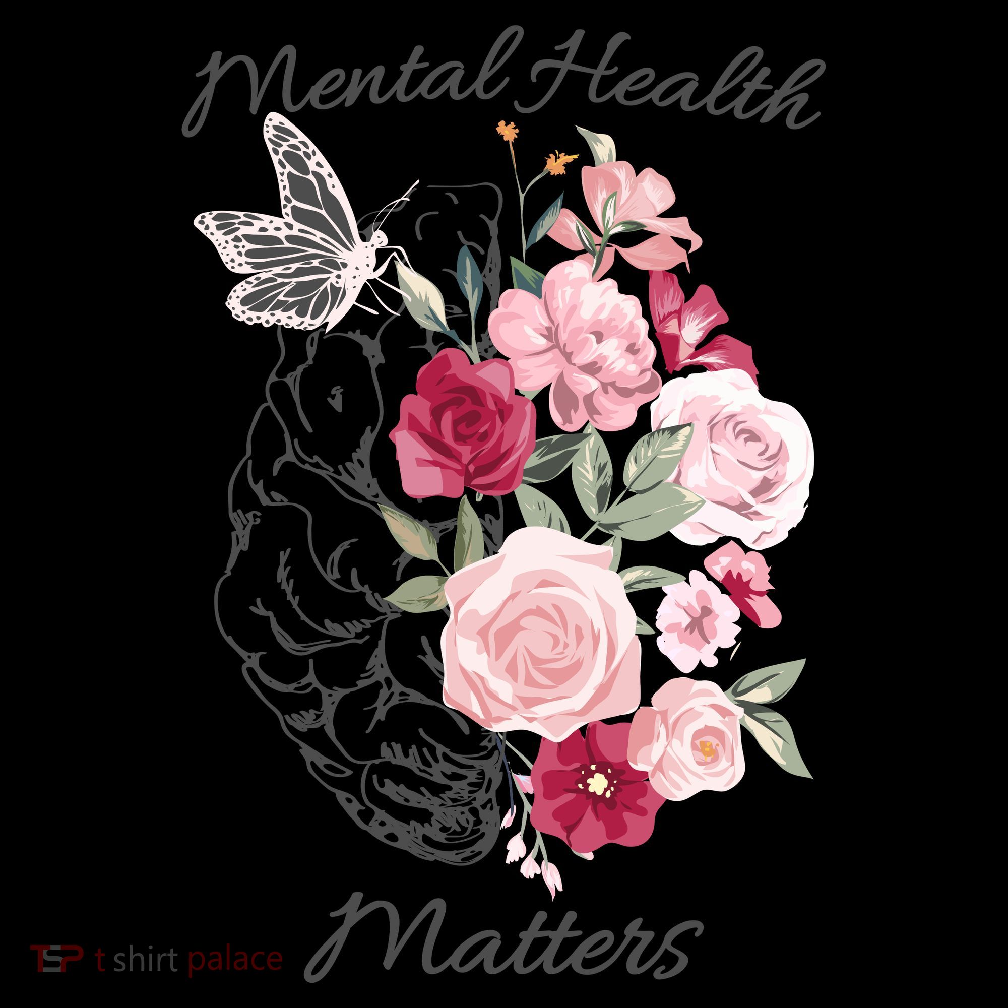 Mental Health Matters Hand Drawn Flowers Brain Awareness Month Coffee Mug