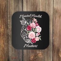 Mental Health Matters Hand Drawn Flowers Brain Awareness Month Coaster thumb 0