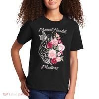 Mental Health Matters Hand Drawn Flowers Brain Awareness Month Kids T-Shirt thumb 2
