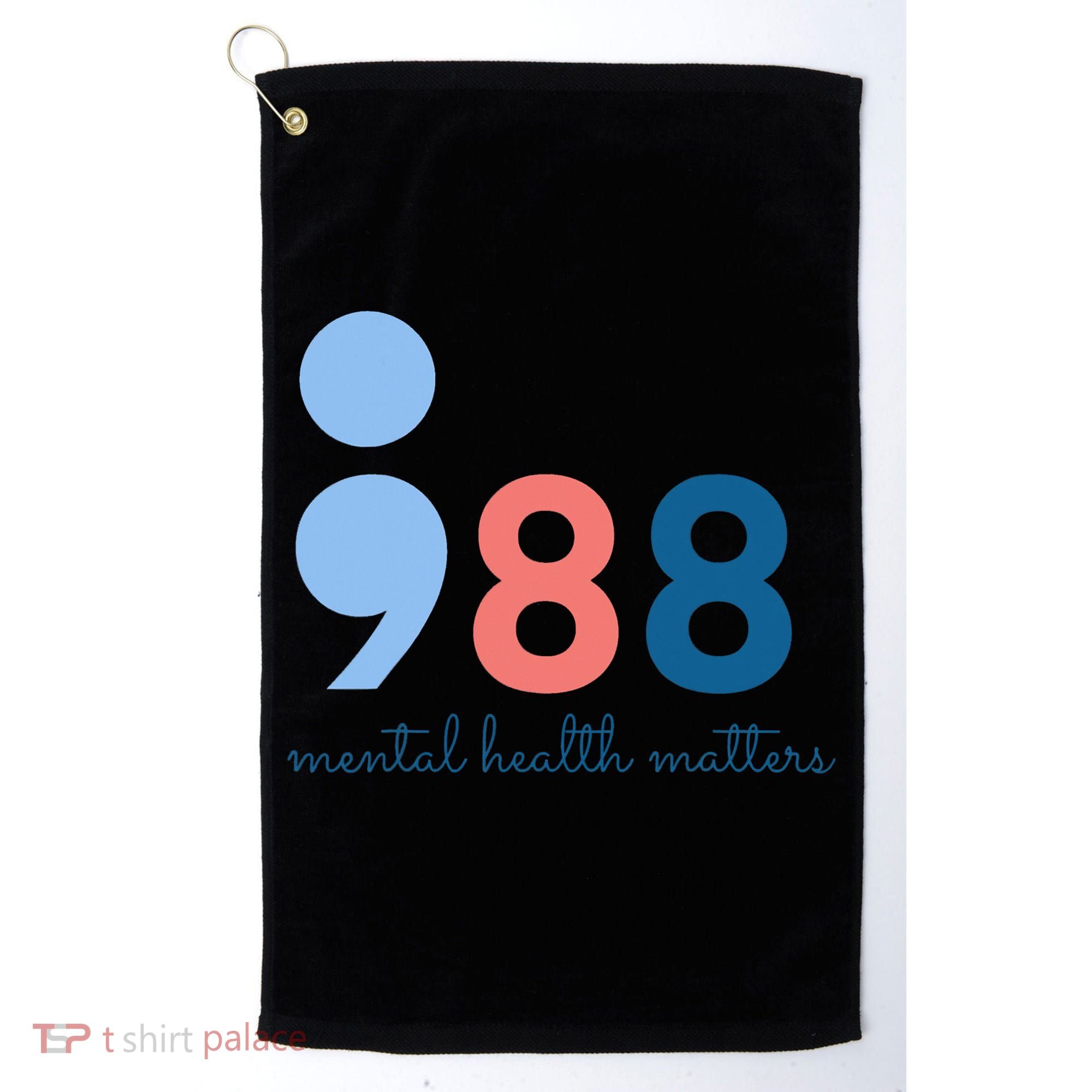 Mental Health Matters 988 Suicide Prevention Awareness Golf Towel