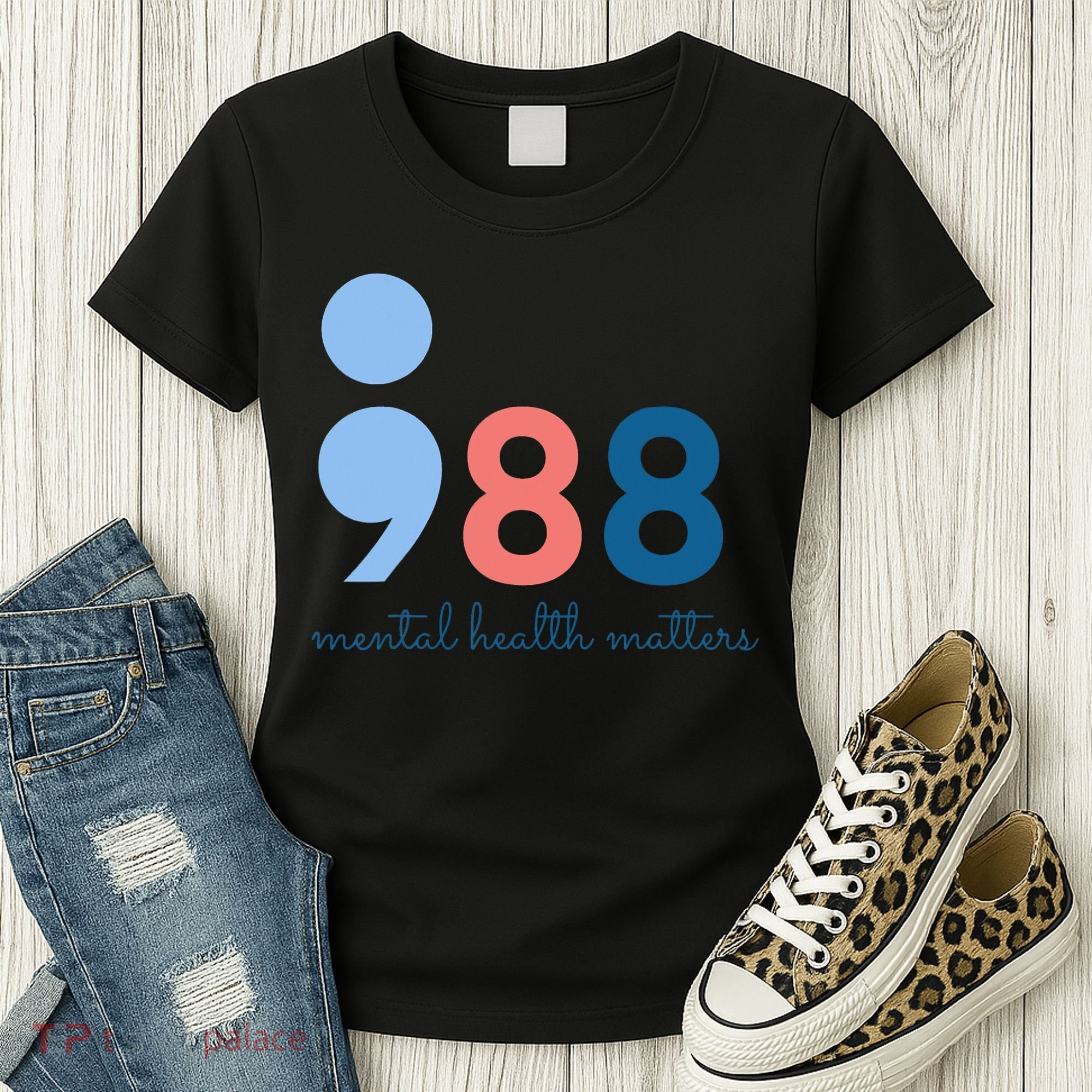Mental Health Matters 988 Suicide Prevention Awareness Women's T-Shirt