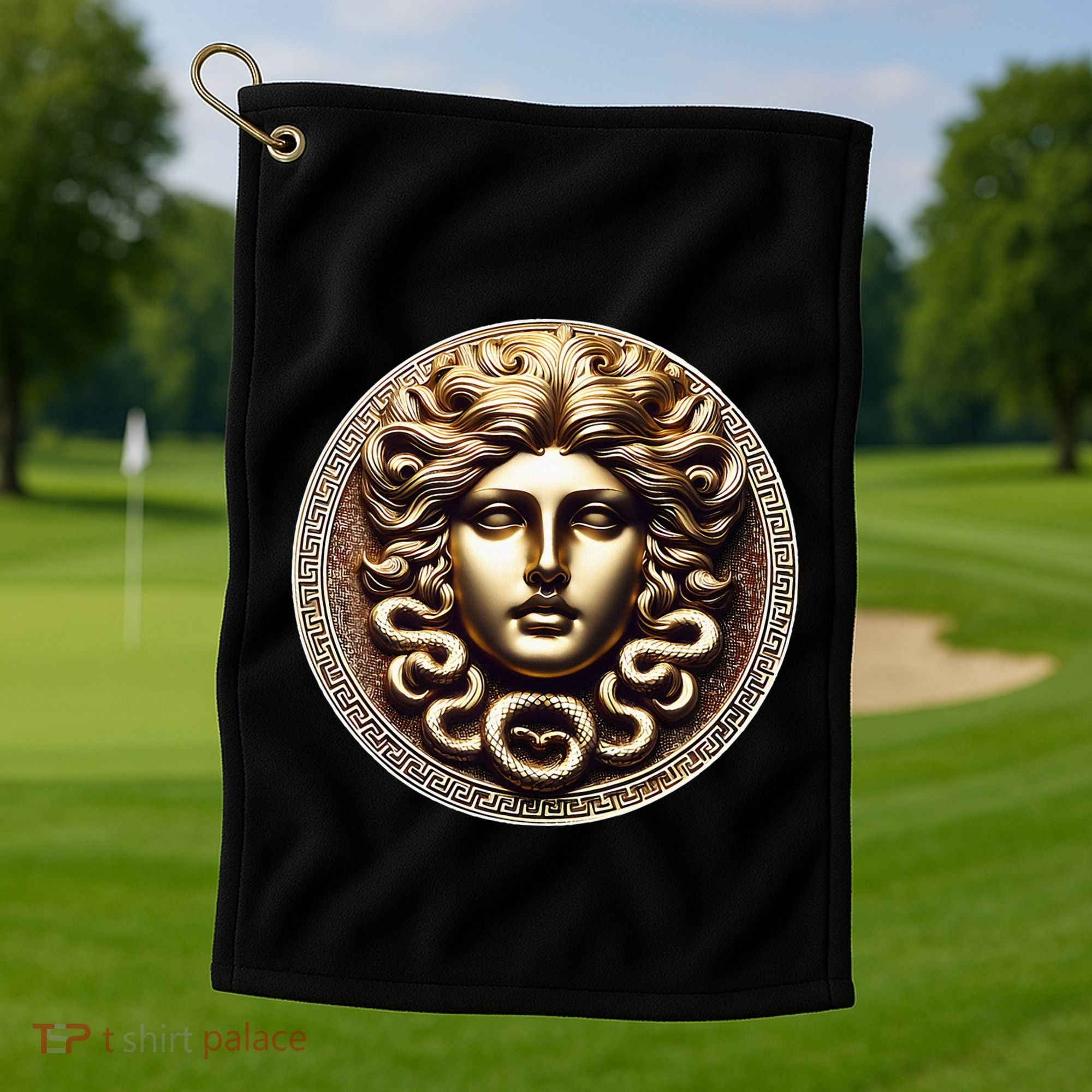 Medusa Head Myth Gorgon Snake Hair Greek Mythology Gift Golf Towel
