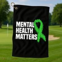 Mental Health Matters Green Ribbon Tal Health Awareness Great Gift Golf Towel thumb 1