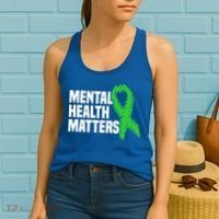 Mental Health Matters Green Ribbon Tal Health Awareness Great Gift Women's Tank Top thumb 2