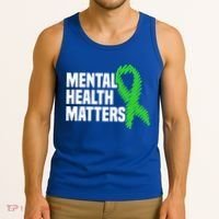 Mental Health Matters Green Ribbon Tal Health Awareness Great Gift Tank Top thumb 3