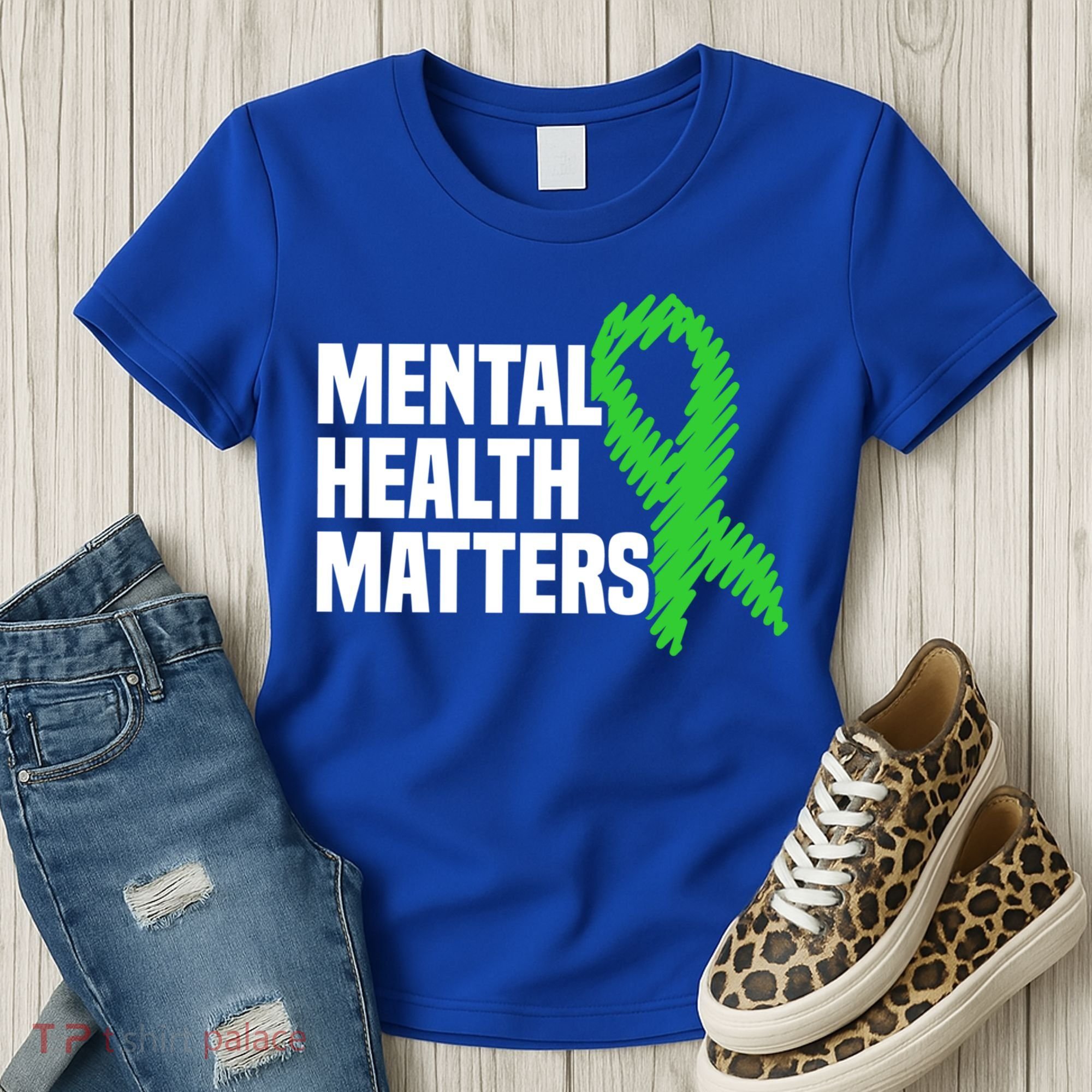 Mental Health Matters Green Ribbon Tal Health Awareness Great Gift Women's T-Shirt