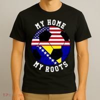 My Home My Roots Bosnia Flag Soccer T-Shirt thumb 3