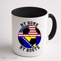 My Home My Roots Bosnia Flag Soccer Coffee Mug thumb 1