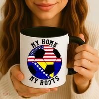 My Home My Roots Bosnia Flag Soccer Coffee Mug thumb 3