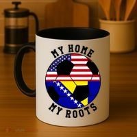 My Home My Roots Bosnia Flag Soccer Coffee Mug thumb 4