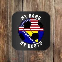 My Home My Roots Bosnia Flag Soccer Coaster thumb 0