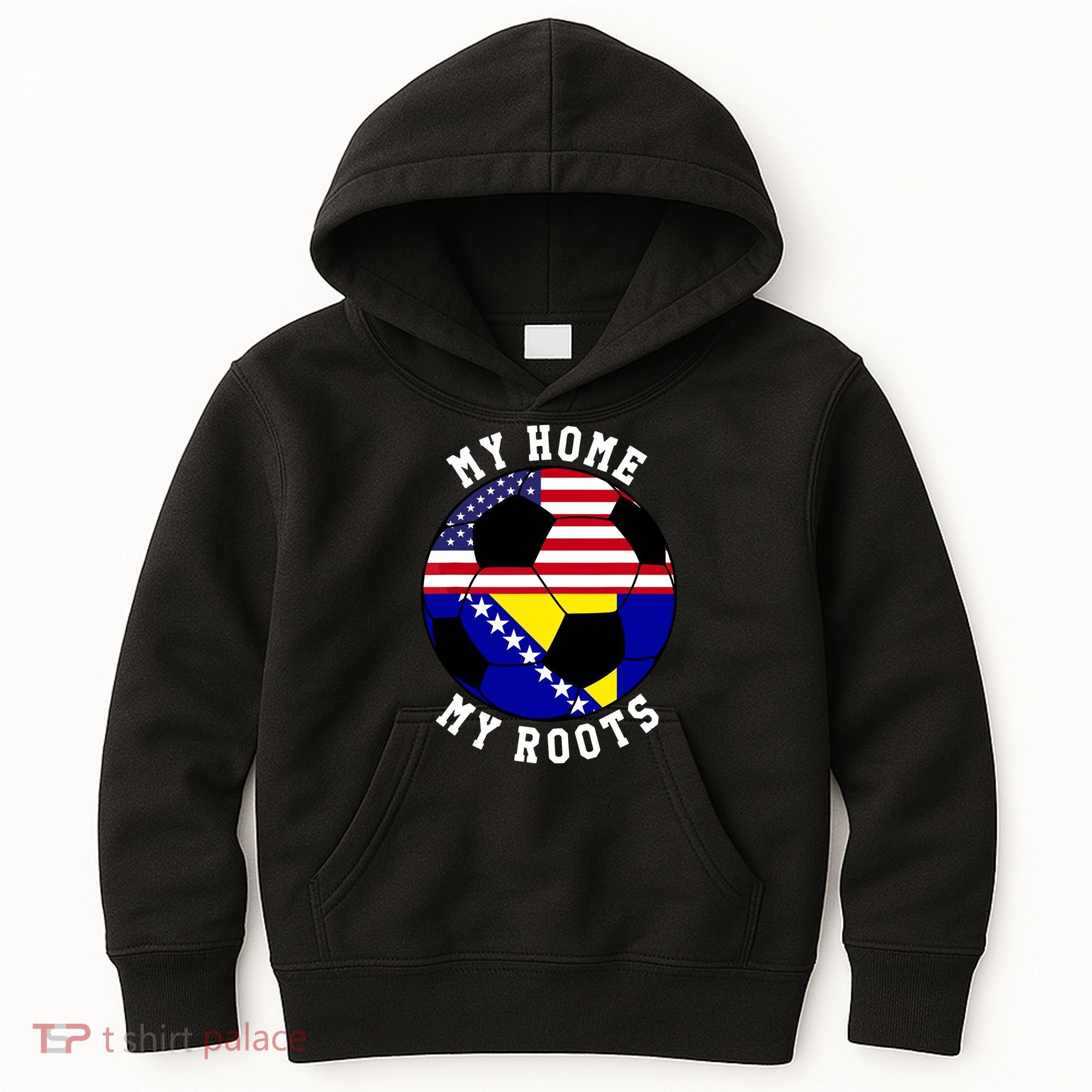 My Home My Roots Bosnia Flag Soccer Kids Hoodie