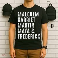 Malcolm Harriet Martin Maya Frederick Black Leaders T-Shirt thumb 6