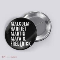 Malcolm Harriet Martin Maya Frederick Black Leaders Button thumb 0