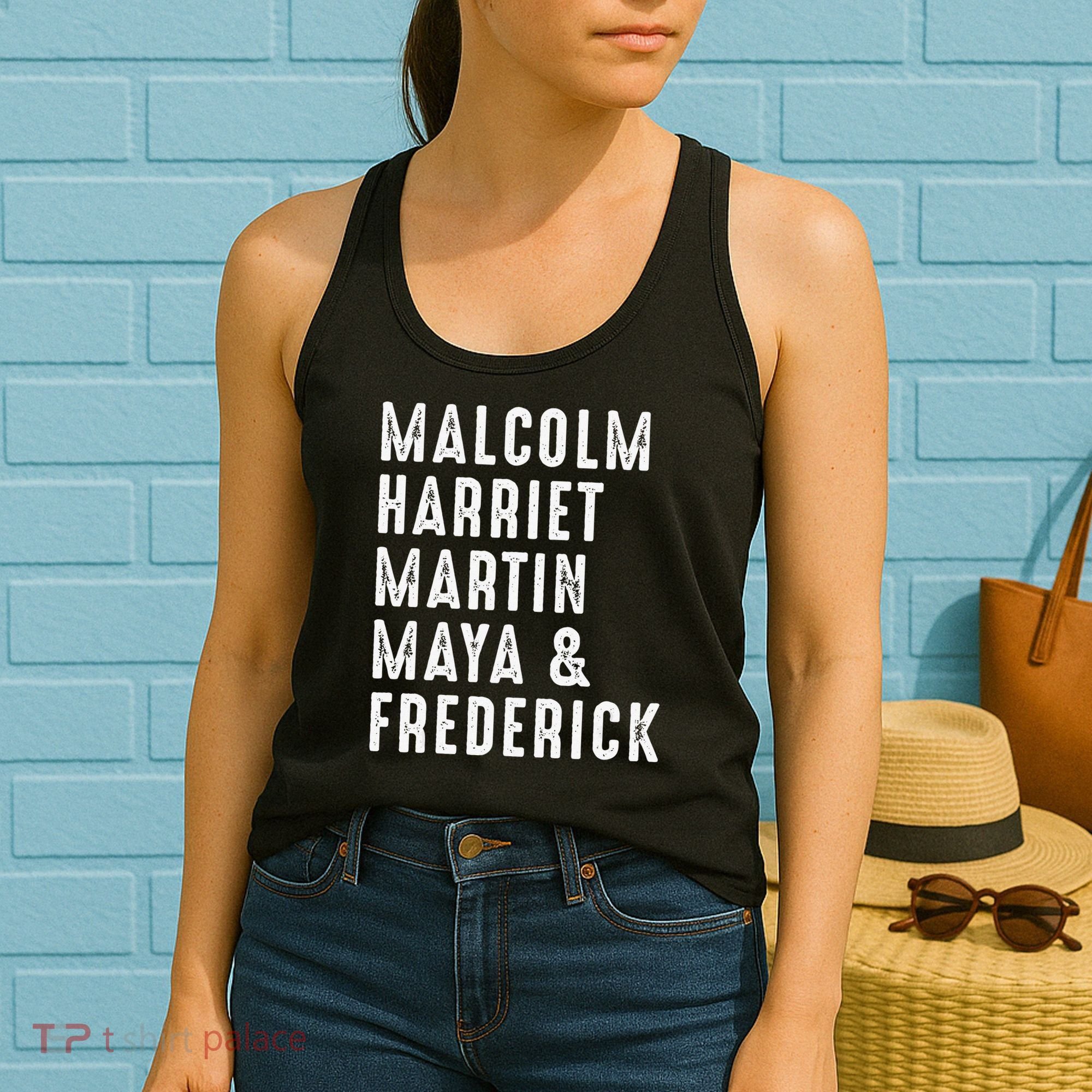 Malcolm Harriet Martin Maya Frederick Black Leaders Women's Tank Top