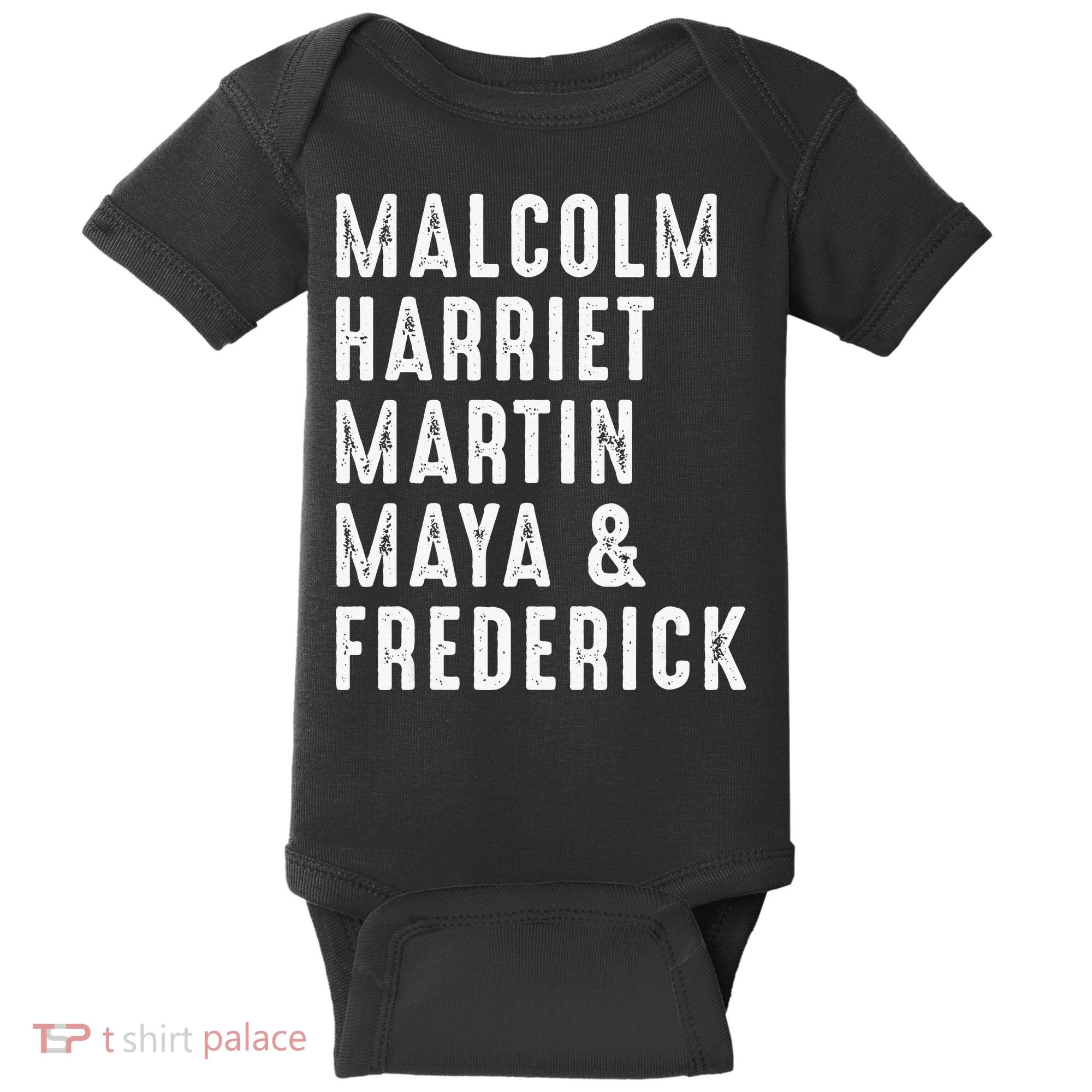 Malcolm Harriet Martin Maya Frederick Black Leaders Baby Bodysuit