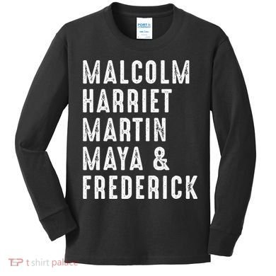 Malcolm Harriet Martin Maya Frederick Black Leaders Kids Long Sleeve Shirt