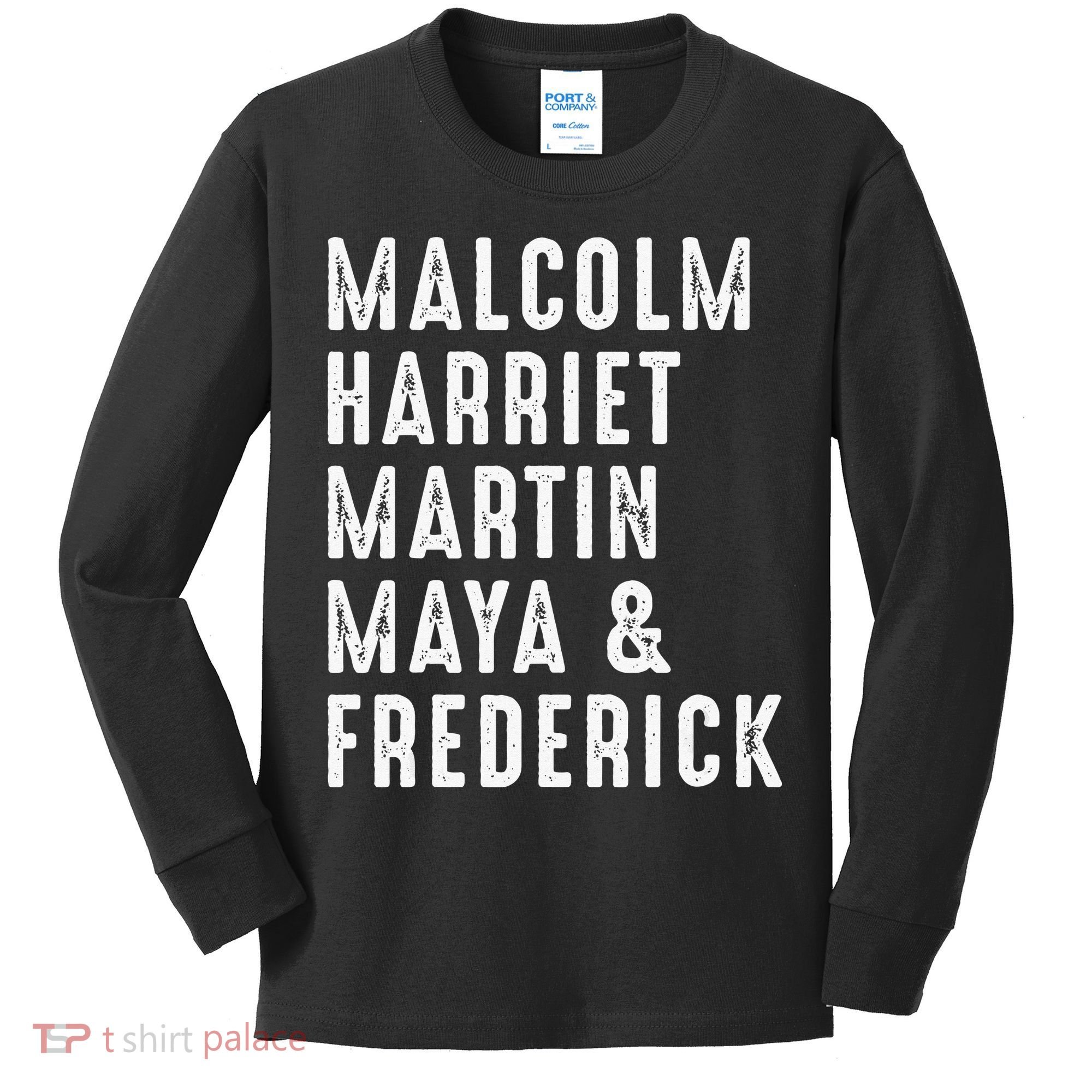 Malcolm Harriet Martin Maya Frederick Black Leaders Kids Long Sleeve Shirt