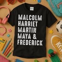 Malcolm Harriet Martin Maya Frederick Black Leaders Kids T-Shirt thumb 3