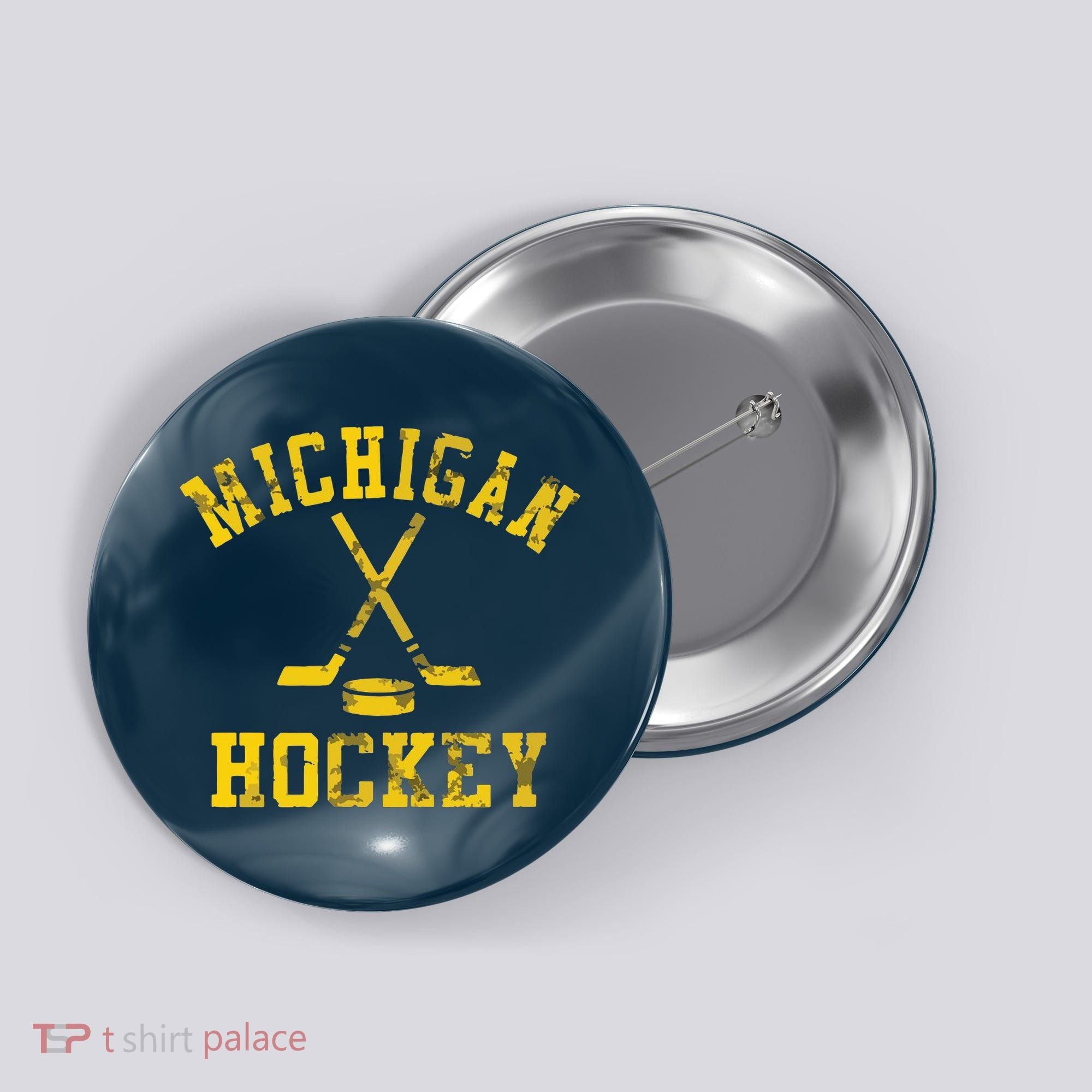 Michigan Hockey Button