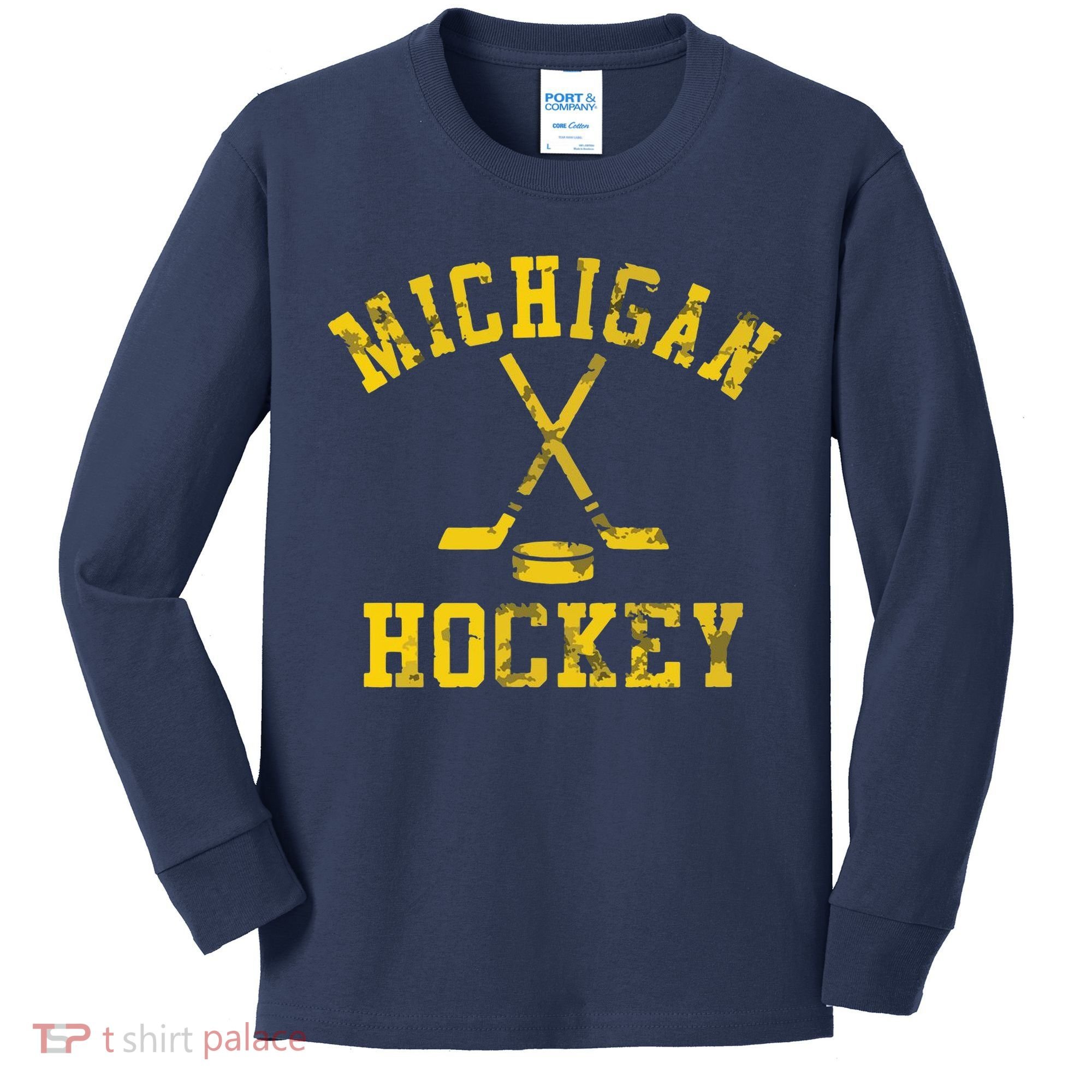Michigan Hockey Kids Long Sleeve Shirt