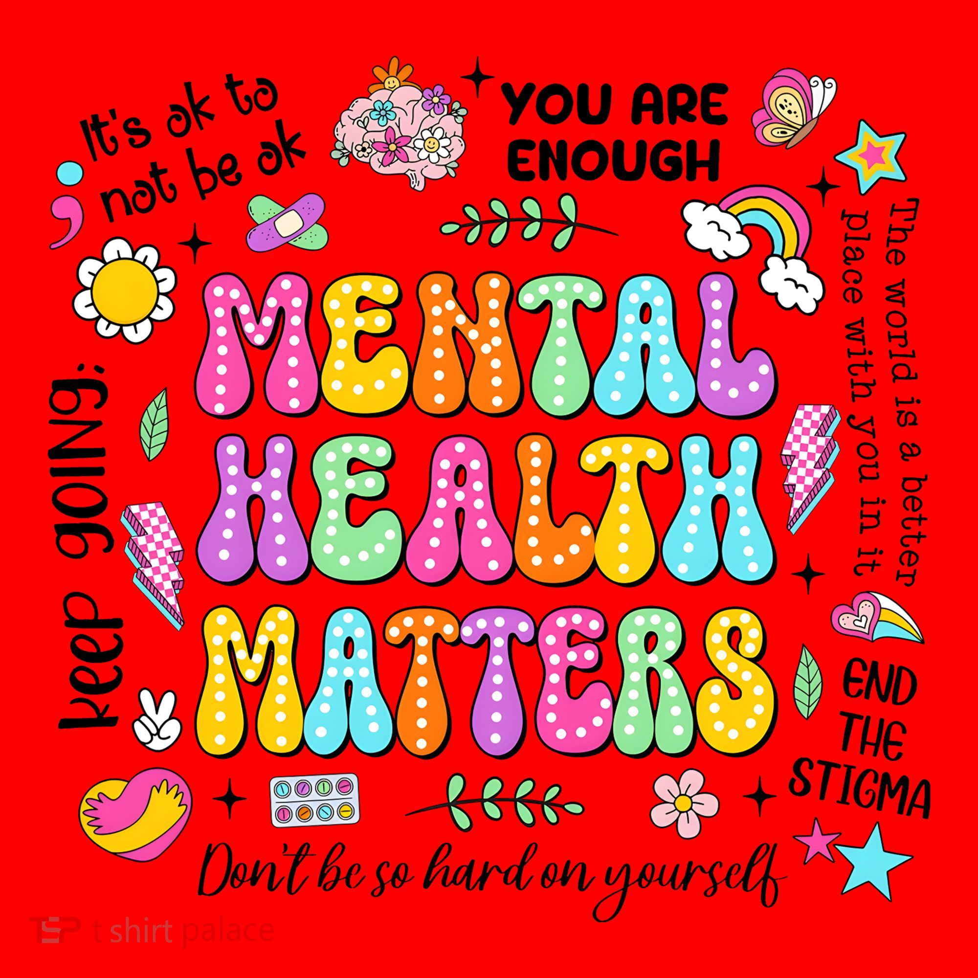 Mental Health Matters Quote Santa Hat