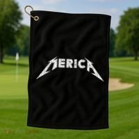Merica Heavy Metal Style America Golf Towel thumb 1