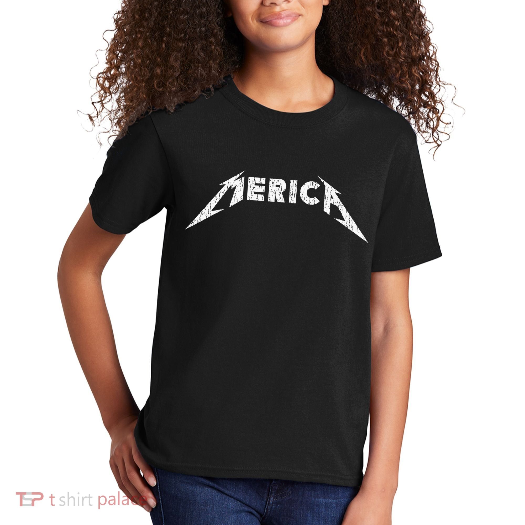 Merica Heavy Metal Style America Kids T-Shirt