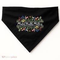 Mental Health Matters Floral Wildflowers USA-Made Doggie Bandana thumb 0