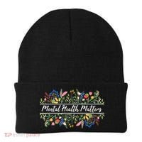 Mental Health Matters Floral Wildflowers Beanie thumb 0