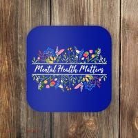Mental Health Matters Floral Wildflowers Coaster thumb 0