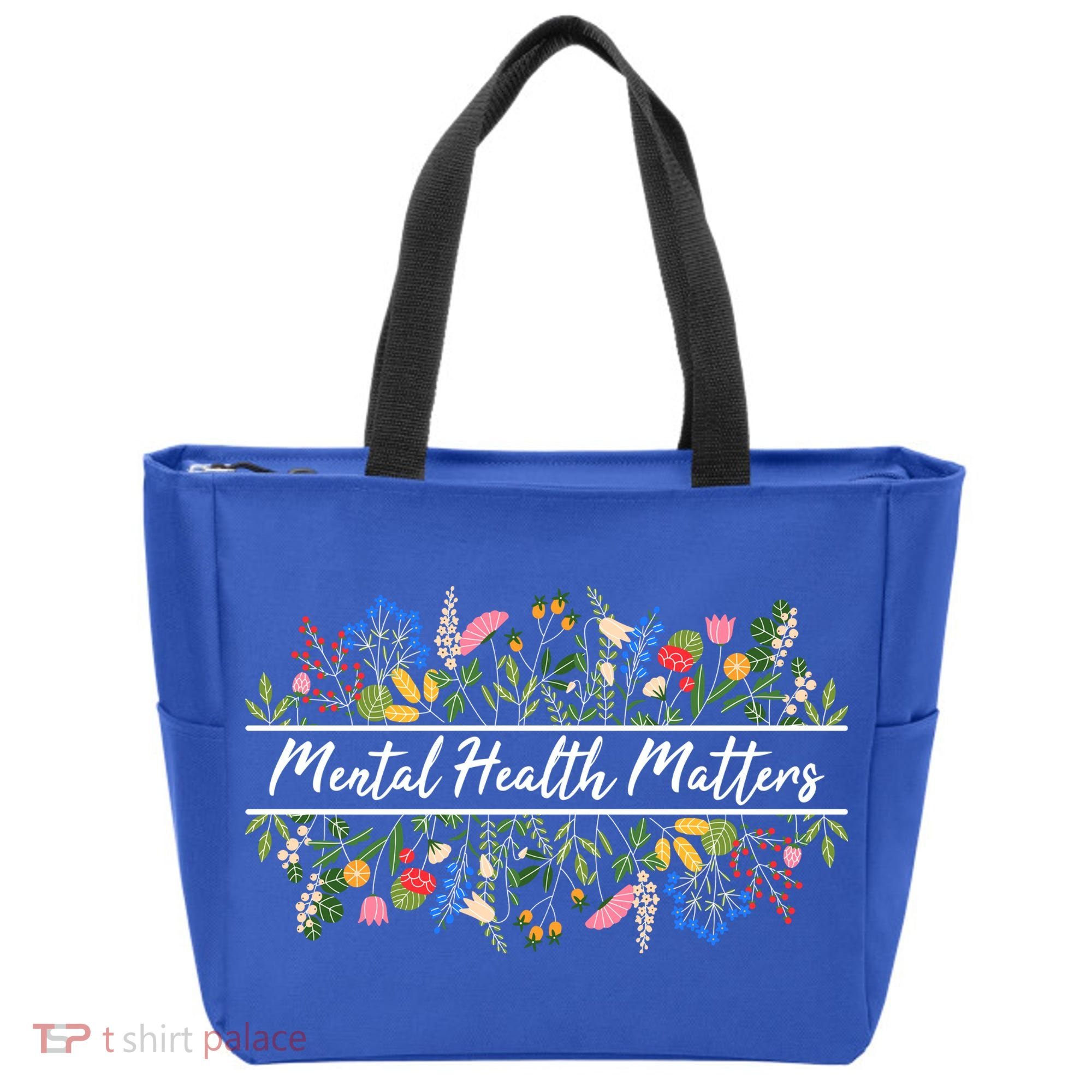 Mental Health Matters Floral Wildflowers Tote Bag