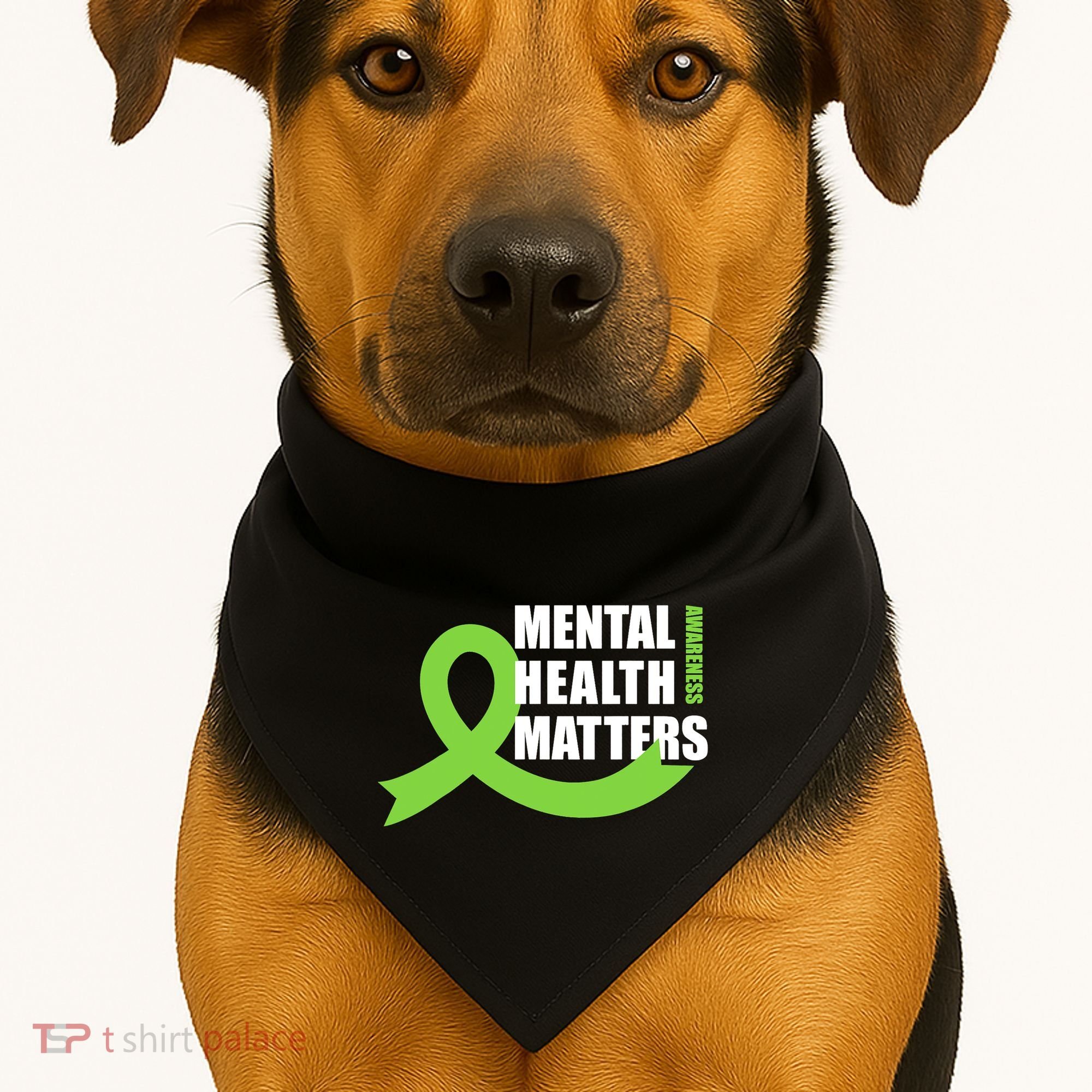 Mental Health Matters Quotes Health Awareness End The Stigma USA-Made Doggie Bandana