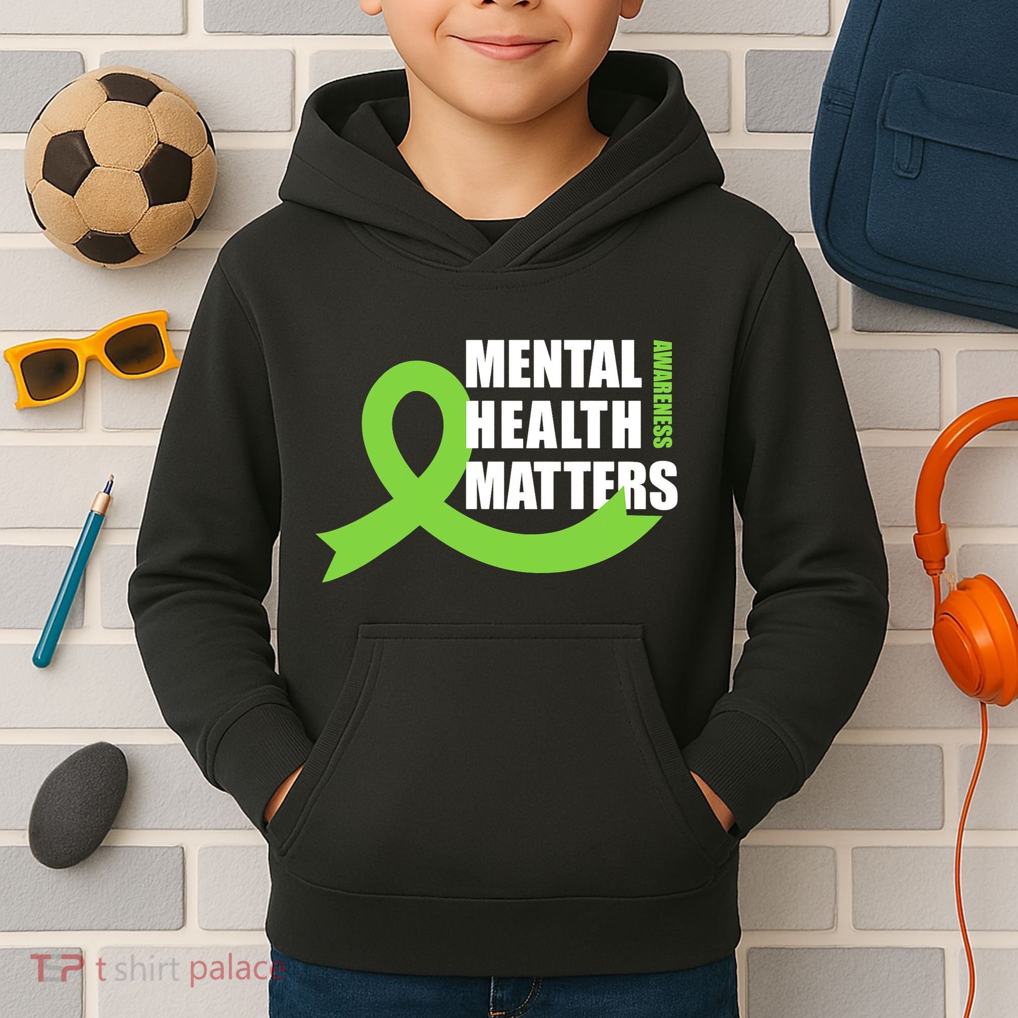 Mental Health Matters Quotes Health Awareness End The Stigma Kids Hoodie