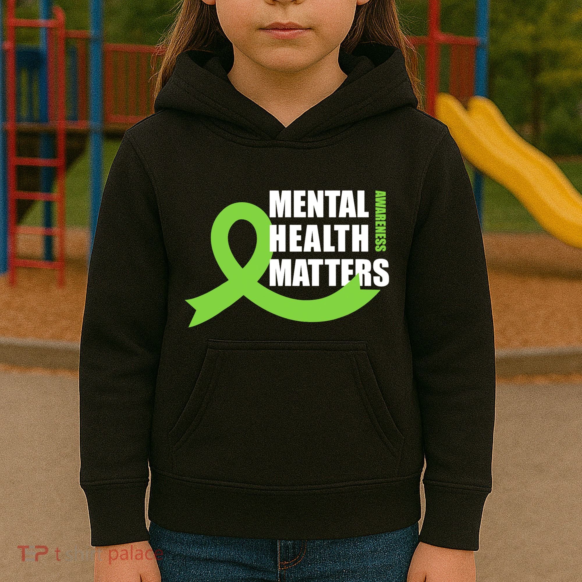 Mental Health Matters Quotes Health Awareness End The Stigma Kids Hoodie