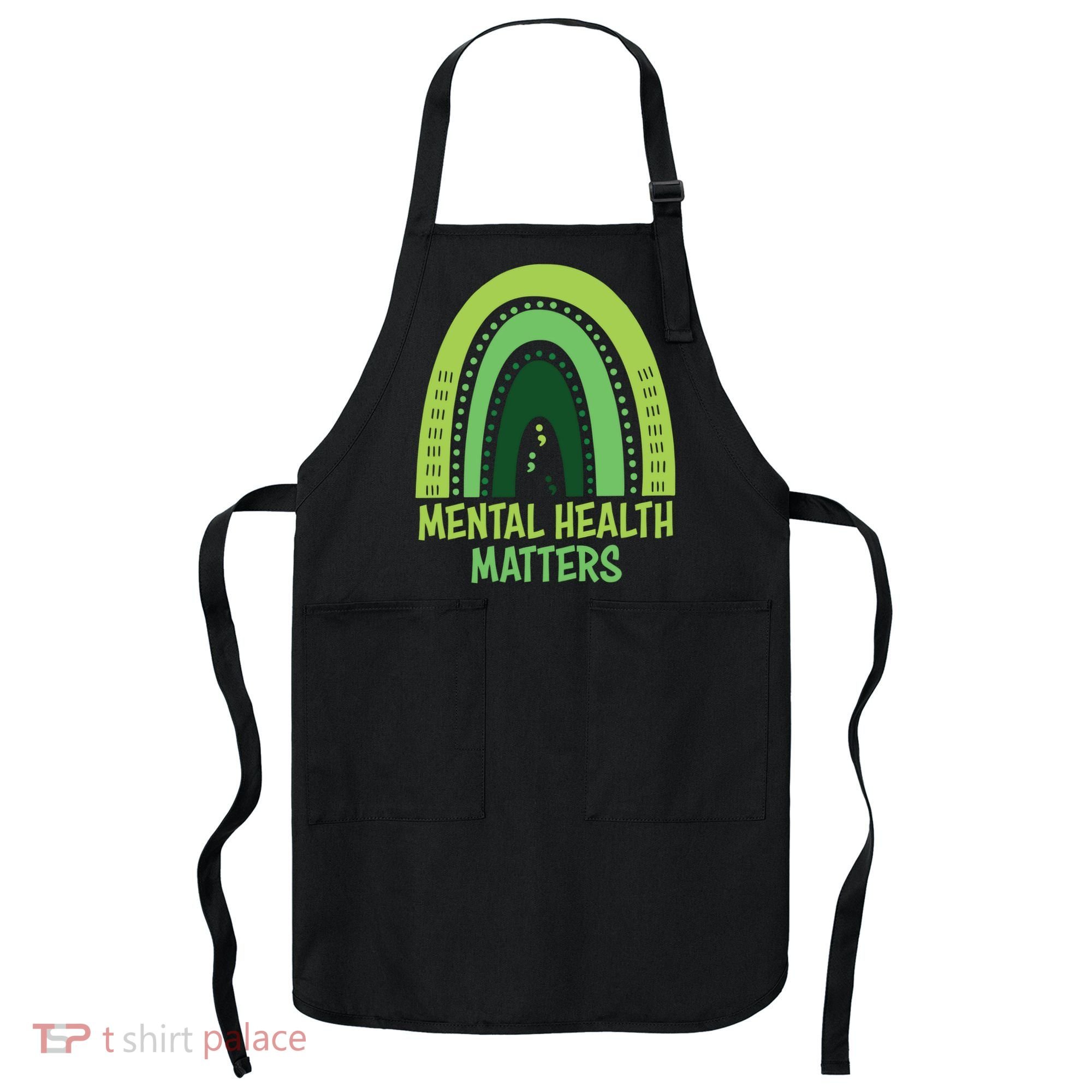 Mental Health Matters Green Rainbow Apron