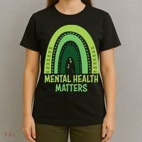 Mental Health Matters Green Rainbow T-Shirt thumb 4