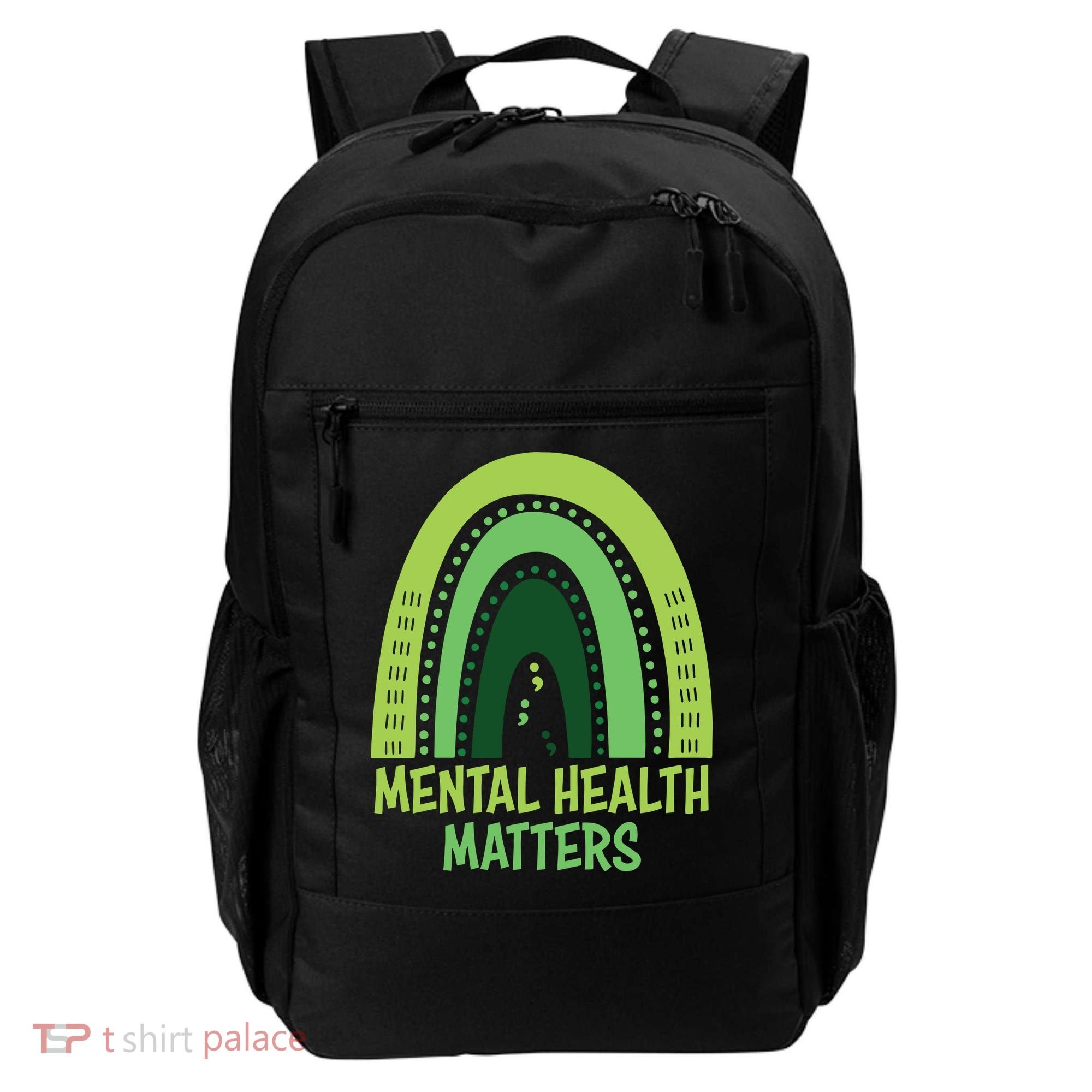 Mental Health Matters Green Rainbow Backpack