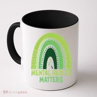 Mental Health Matters Green Rainbow Coffee Mug thumb 0