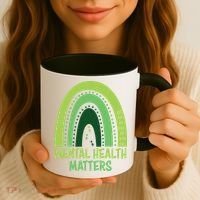 Mental Health Matters Green Rainbow Coffee Mug thumb 3