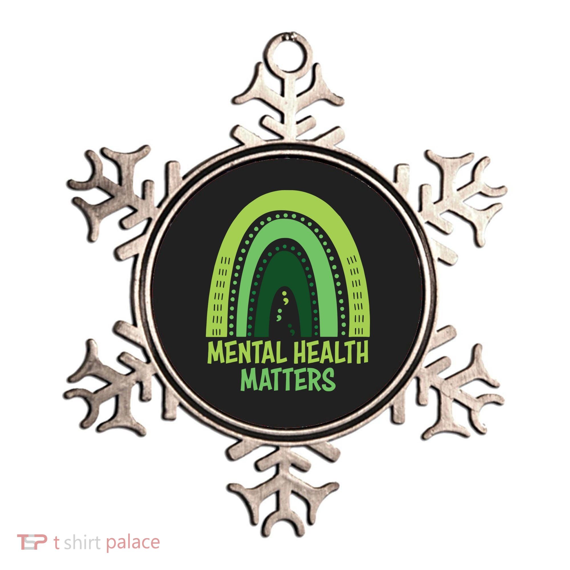 Mental Health Matters Green Rainbow Ornament