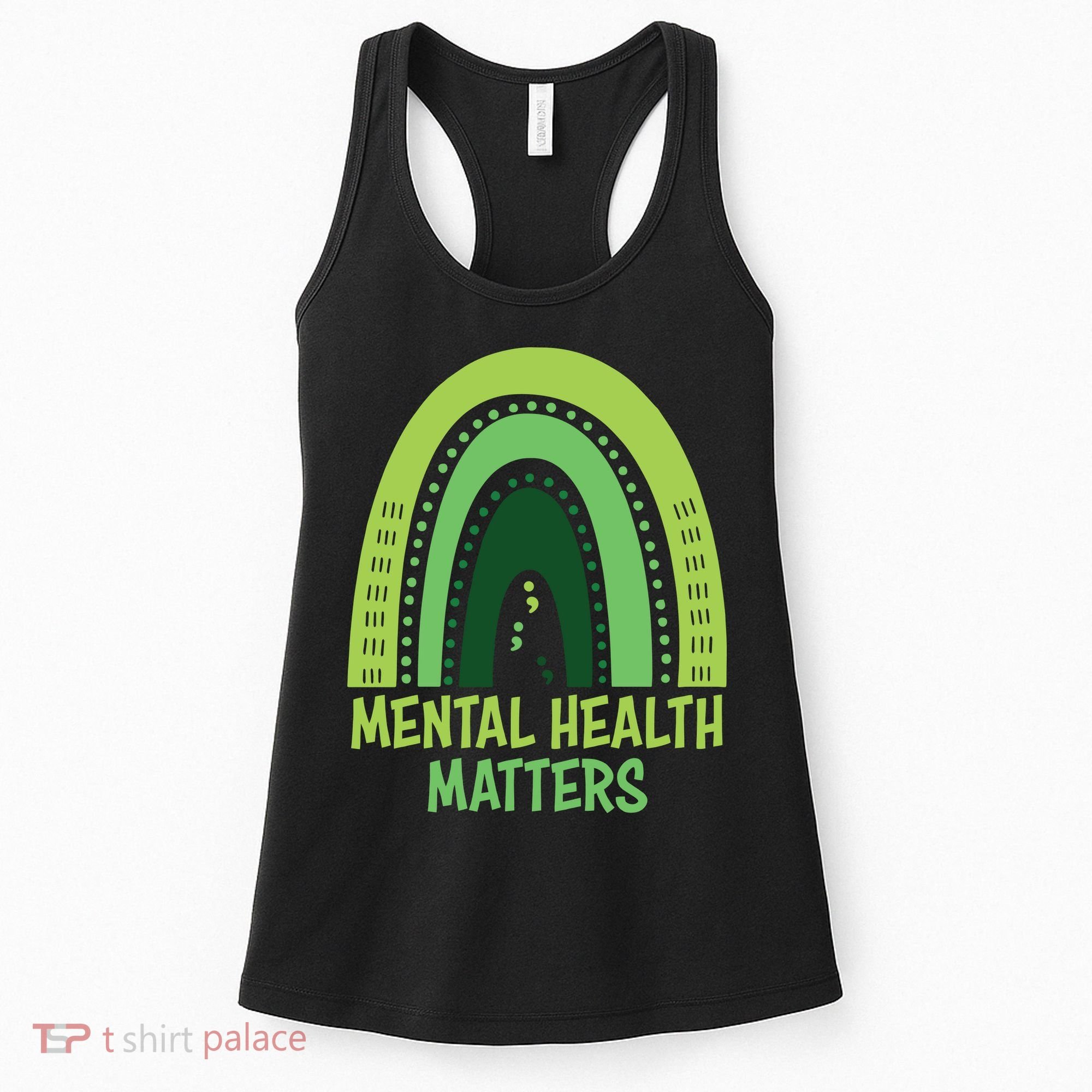 Mental Health Matters Green Rainbow Women's Tank Top